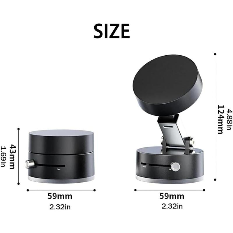 Vacuum Suction Magnetic Phone Holder, Double-Sided Vacuum Adsorption Car Phone Holder, Adjustable Foldable Phone Holder Accessories (Pink)