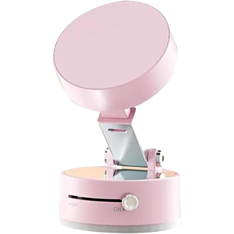Vacuum Suction Magnetic Phone Holder, Double-Sided Vacuum Adsorption Car Phone Holder, Adjustable Foldable Phone Holder Accessories (Pink)